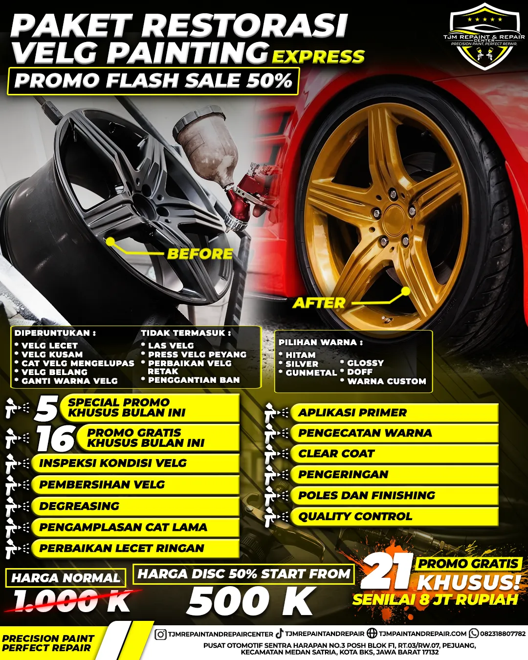 PAKET SPECIAL RESTORASI VELG PAINTING EXPRESS